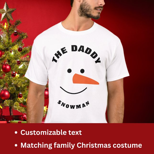 Father Snowman Face Squad Matching Family Costume T-Shirt (Creator Uploaded)