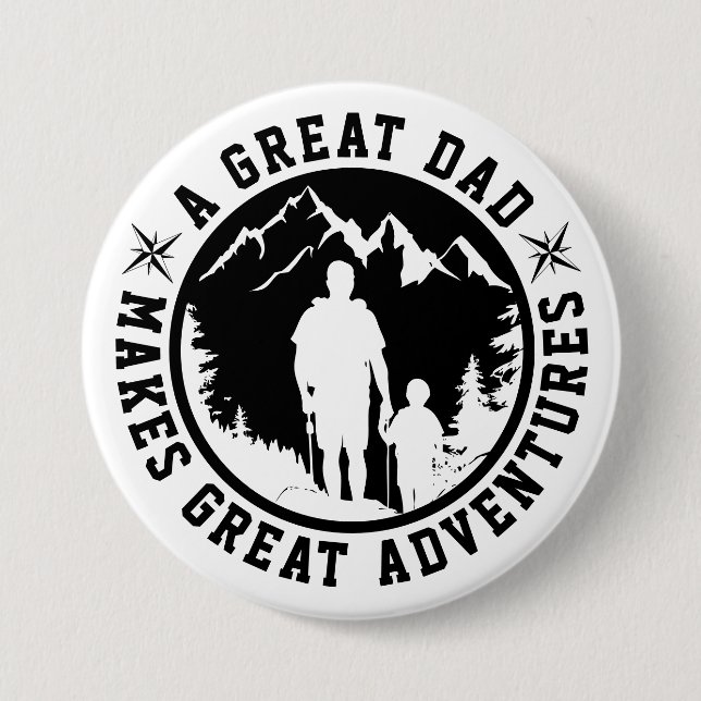 Father & Son Adventure | Father's Day |  7.5 Cm Round Badge (Front)