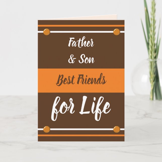 Father & Son best friends brown and orange Card (Front)