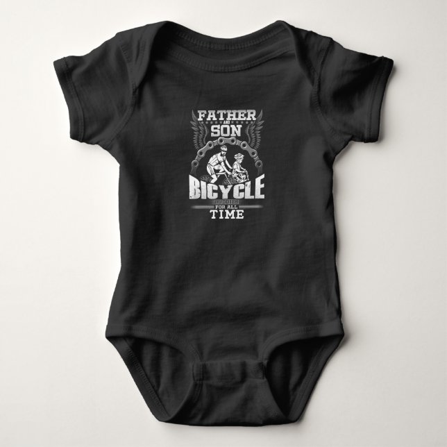 Father Son Bicycle Baby Bodysuit (Front)