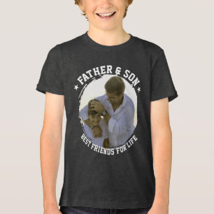 Father & Son Custom Photo Best Friend Fathers Day Tri-Blend Shirt