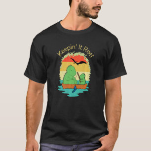 Father Son Dinosaur Fishing Trip Keepin' It Reel T-Shirt