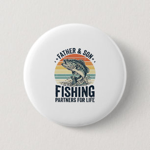 Father Son Fishing Partners Vintage Bass Shirt_1 6 Cm Round Badge