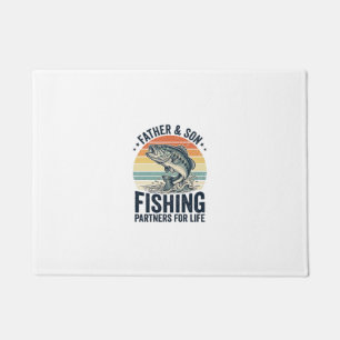 Father Son Fishing Partners Vintage Bass Shirt_1 Doormat