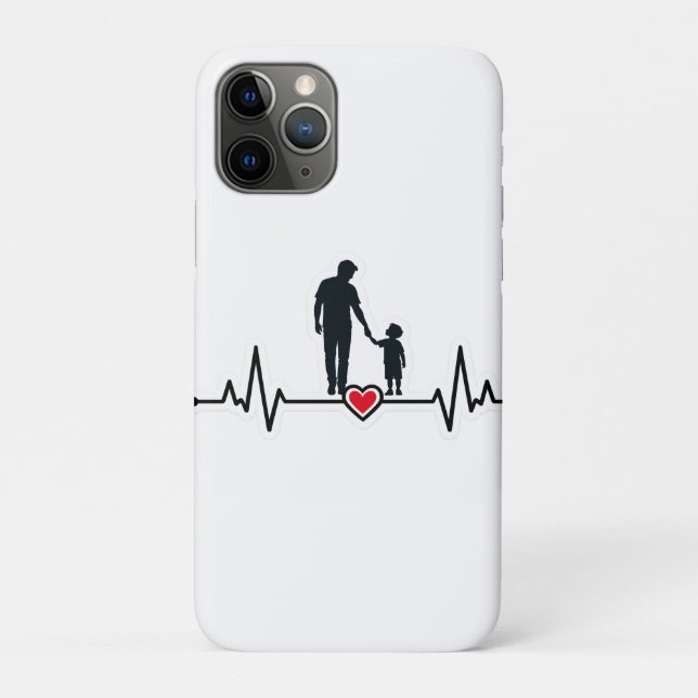 Father & Son Heartbeat Silhouette Award Plaque  Case-Mate iPhone Case (Back)
