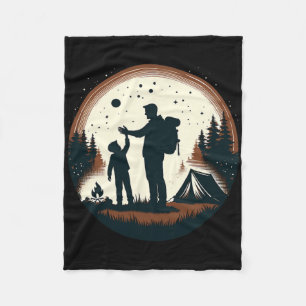 Father Son Hiking Mountain Camping Buddies Son Dad Fleece Blanket
