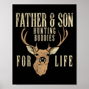 Father Son Hunting Buddies Matching Hunter Dad Men Poster