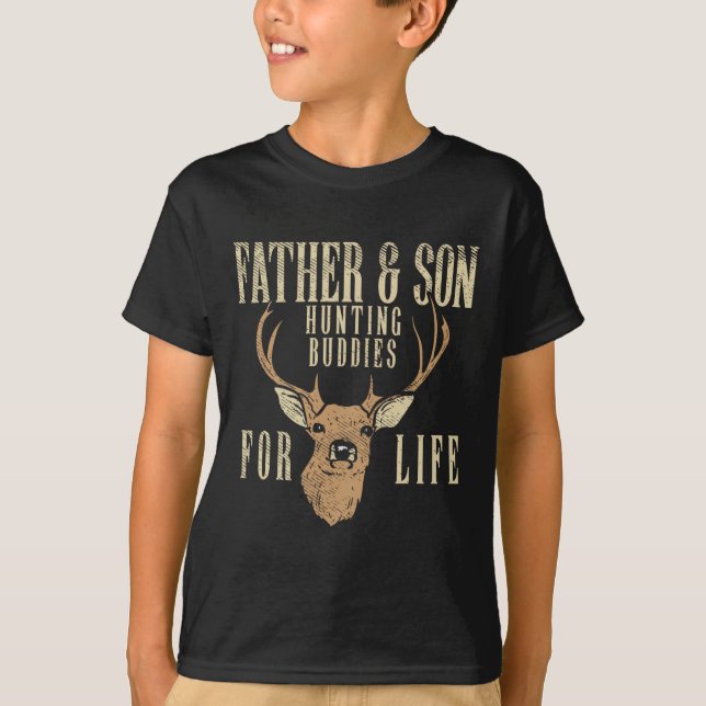 Father Son Hunting Buddies Matching Hunter Dad Men T-Shirt (Front)
