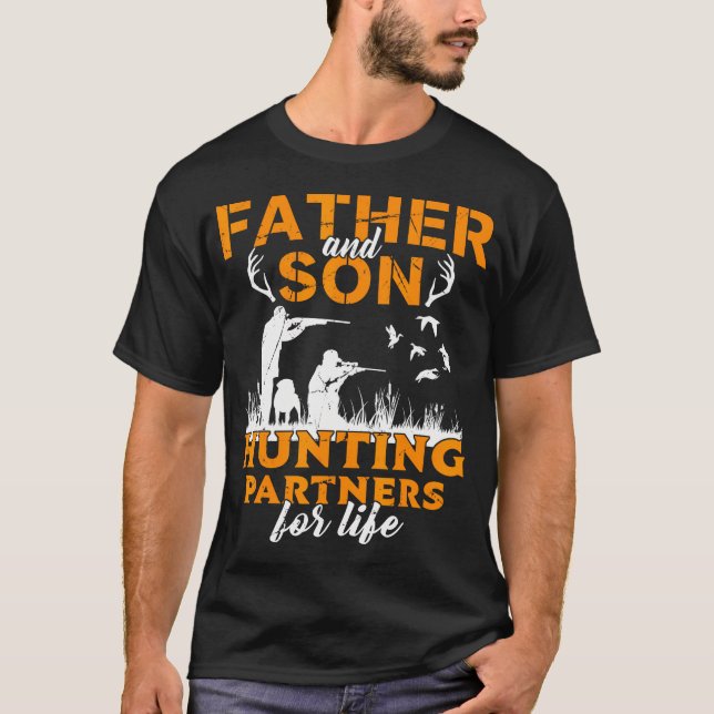Father Son Hunting Partners For Life Dad Family Ma T-Shirt (Front)