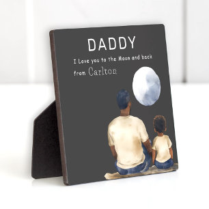 Father Son Moon Message Plaque