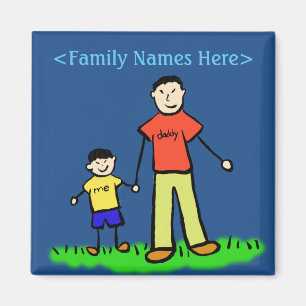Father & Son Personalised Family Character Magnets
