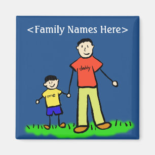 Father & Son Personalised Family Character Magnets