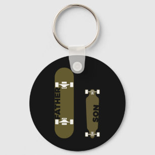 Father Son Skater Skateboard Skate Skating Board F Key Ring