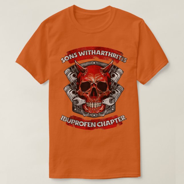 Father Sons with Arthritis Ibuprofen Chapter Motor T-Shirt (Design Front)