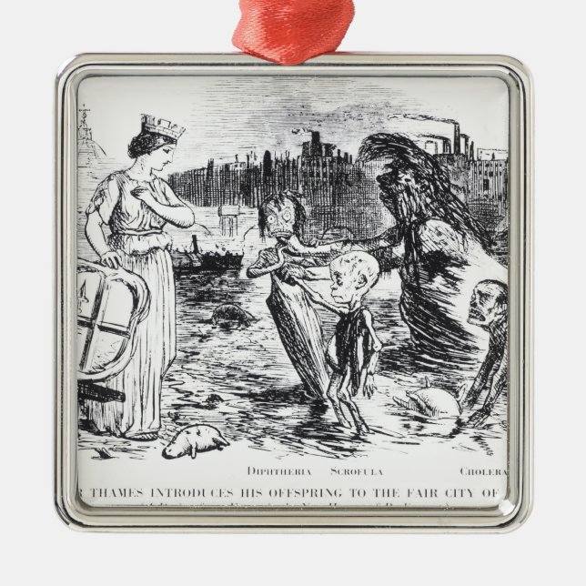 Father Thames Introduces his Offspring Metal Tree Decoration (Front)