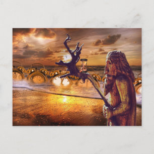 father time postcard