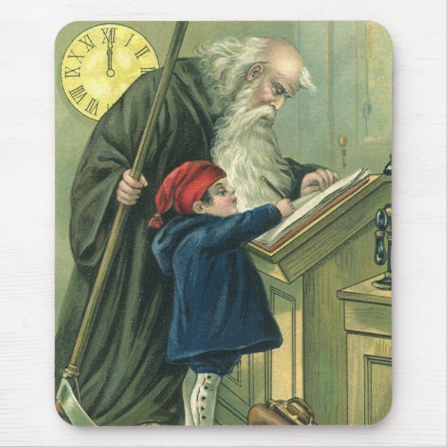 Father Time Wishing You a Happy New Year Mouse Pad (Front)