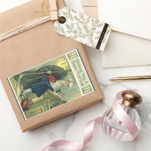 Father Time Wishing You a Happy New Year Rectangular Sticker