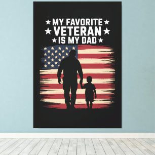 Father Veterans Day Dad Proud Canvas Print