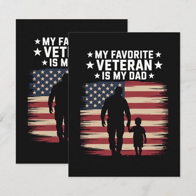 Father Veterans Day Dad Proud Card (Front/Back)
