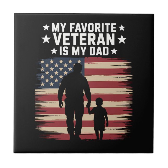 Father Veterans Day Dad Proud Tile (Front)