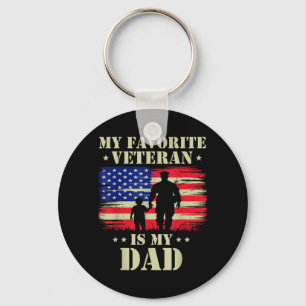 Father Veterans Day Favourite Veteran is Dad Proud Key Ring