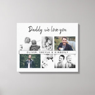Father with Kids and Family Dad 6 Photo Canvas Print