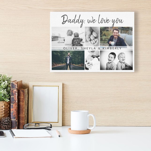 Father with Kids and Family Dad 6 Photo Canvas Print (Creator Uploaded)