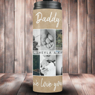 Father with Kids and Family Dad 6 Photo Collage Thermal Tumbler