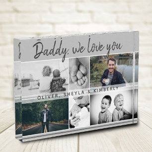 Father with Kids and Family Dad Collage Photo Block