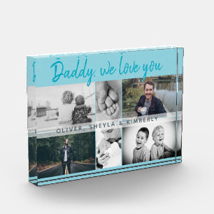 Father with Kids and Family Dad Collage Photo Block
