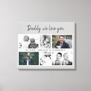 Father with Kids and Family Dad Photo Canvas Print