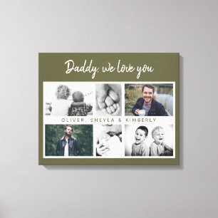 Father with Kids and Family Dad Photo Canvas Print