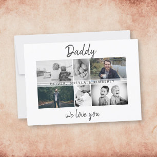 Father with Kids and Family Dad Photo Collage Card