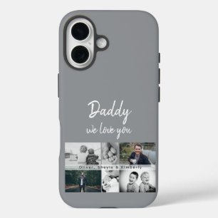 Father with Kids and Family Dad Photo Collage iPhone 16 Case
