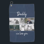 Father with Kids and Family Dad Photo Collage Golf Towel<br><div class="desc">Blue Father with Kids and Family Dad Photo Collage Golf Towel. Collage of 6 photos, father`s name with a sweet message in a trendy script and names of children that overlay the photos. Add your 6 favourite family photos. Sweet keepsake and a gift for birthday, Father`s Day or Christmas for...</div>