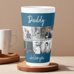 Father with Kids and Family Dad Photo Collage Latte Mug<br><div class="desc">Father with Kids and Family Dad Photo Collage Latte Mug. Collage of 6 photos, father`s name with a sweet message in a trendy script and names of children that overlay the photos. Add your 6 favourite family photos. Sweet keepsake and a gift for birthday, Father`s Day or Christmas for a...</div>