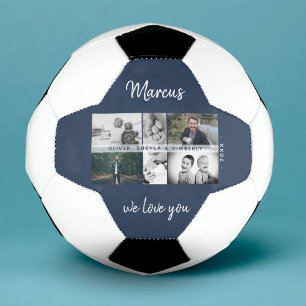Father with Kids and Family Dad Photo Collage Soccer Ball