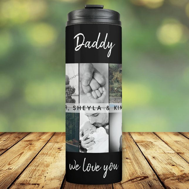 Father with Kids and Family Dad Photo Collage Thermal Tumbler (Creator Uploaded)
