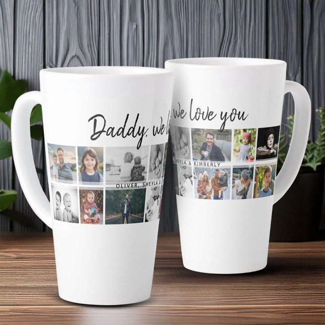Father with Kids Family Dad 14 Photo Collage  Latte Mug (Creator Uploaded)