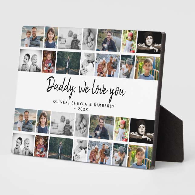 Father with Kids Family Dad 14 Photo Collage  Plaque (Side)