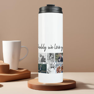 Father with Kids Family Dad 14 Photo Collage  Thermal Tumbler