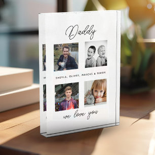 Father with Kids Family Daddy 4 Collage Photo Block