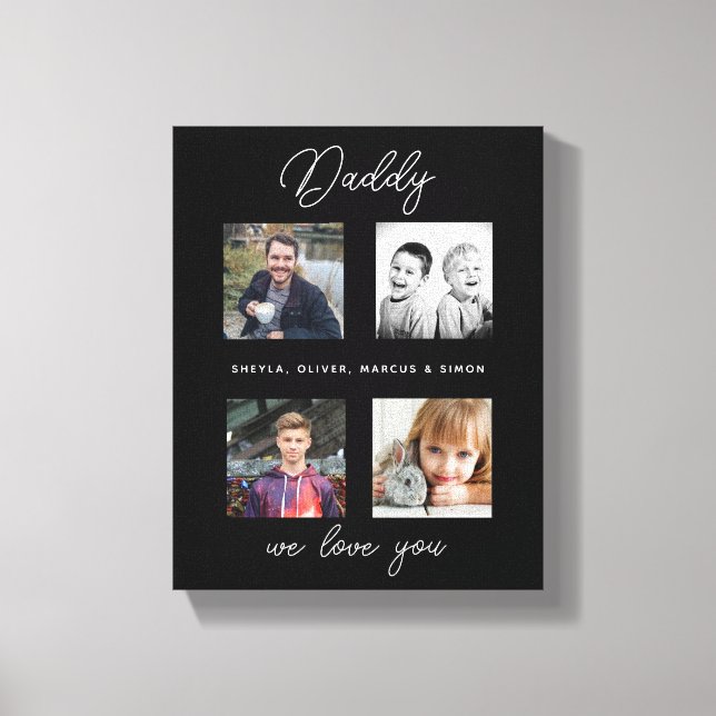 Father with Kids Family Daddy Photo Collage  Canvas Print (Front)