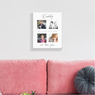 Father with Kids Family Daddy Photo Collage  Canvas Print