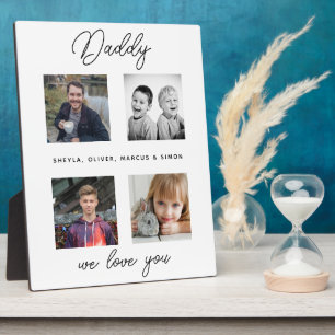 Father with Kids Family Daddy Photo Collage Plaque