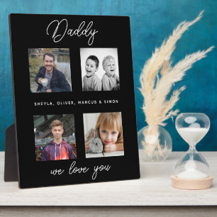 Father with Kids Family Daddy Photo Collage Plaque