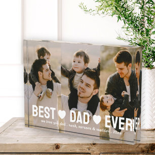 Father with Kids Family Father's Day Best Dad Ever Photo Block