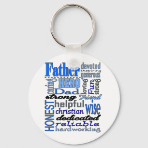 Father Words Day Dad Daddy Papa Pawpaw Key Ring