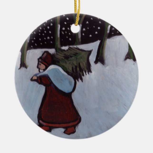 (Father xmas Ornament) Ceramic Tree Decoration (Front)